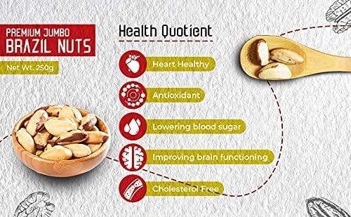 NUTTY YOGI Nutty Yogi Brazil Nuts 200g Pack, Rich in Iron, Calcium zinc and Above All Selenium, Boost Immunity and Feed The Brain | Jumbo Brazil Nuts | Dry Fruits