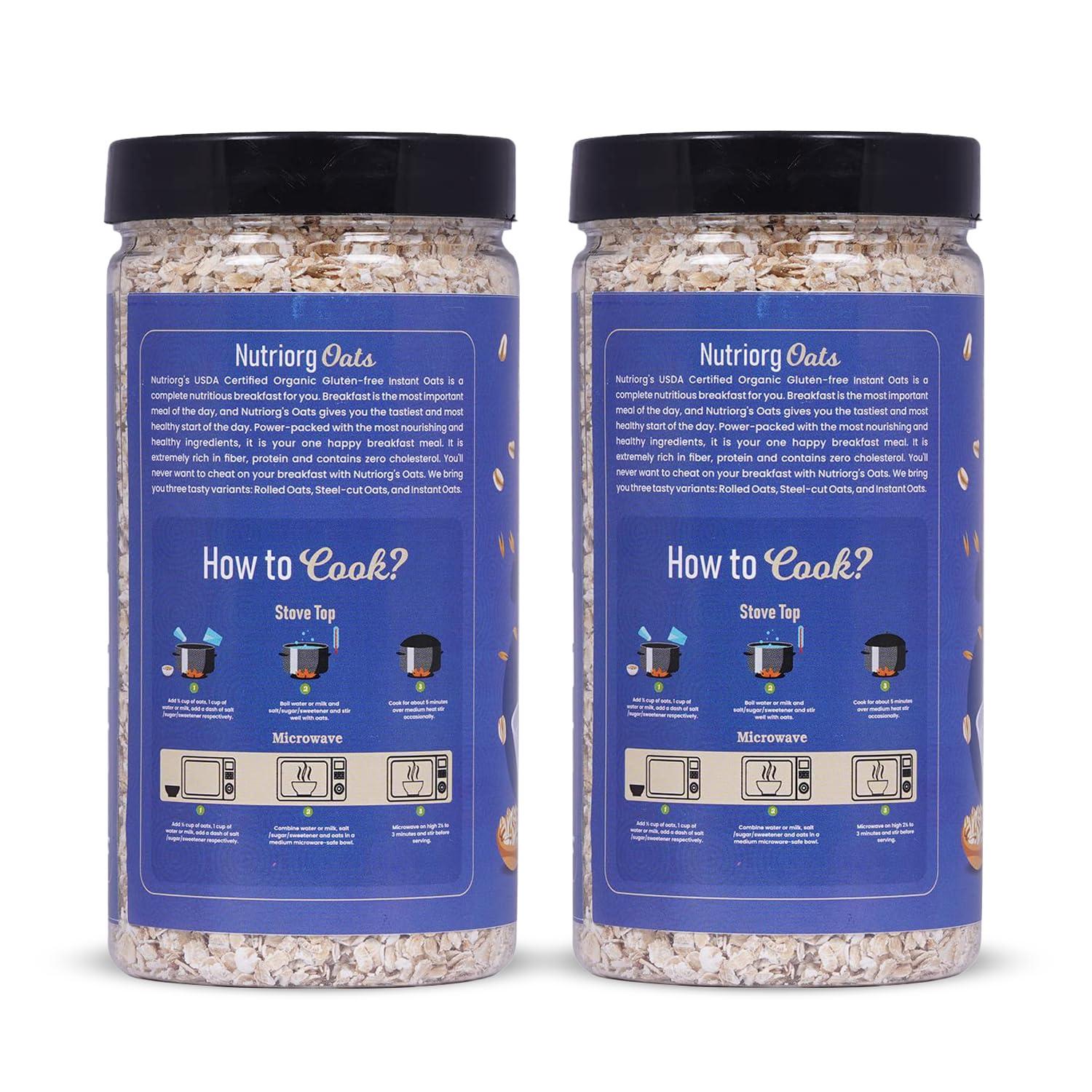 nutriorg Nutriorg Organic Instant Oats 800g (Pack of 2 x 400 gm)