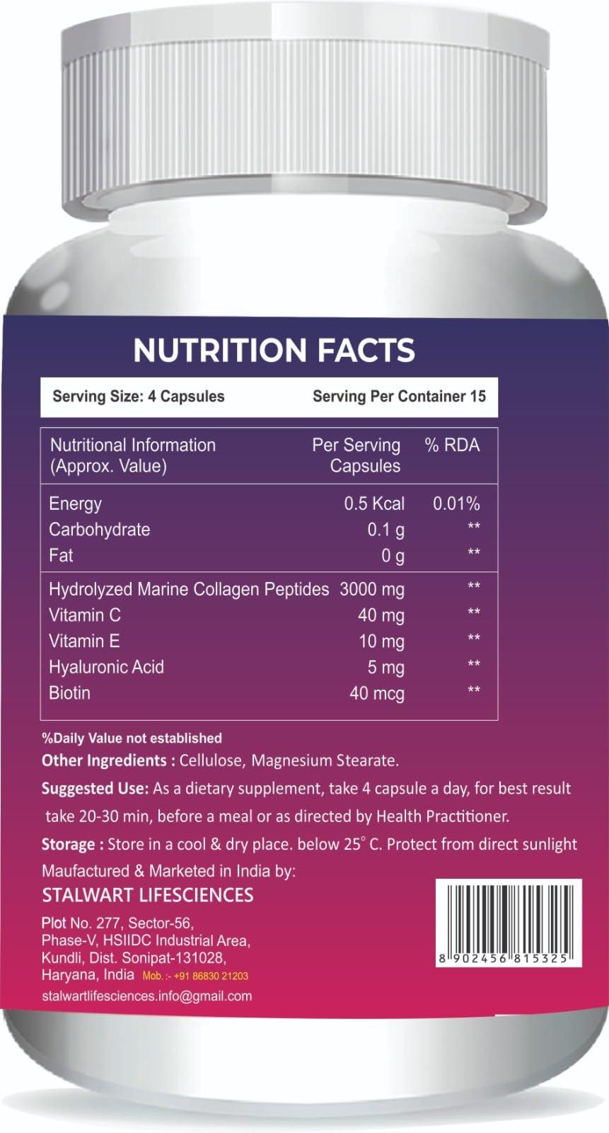 GRANNY TOUCH GRANNY TOUCH Marine Collagen 3000mg Give Natural Glow, even tone, tighten skin Pack Of 1 (60 CAPSULES)