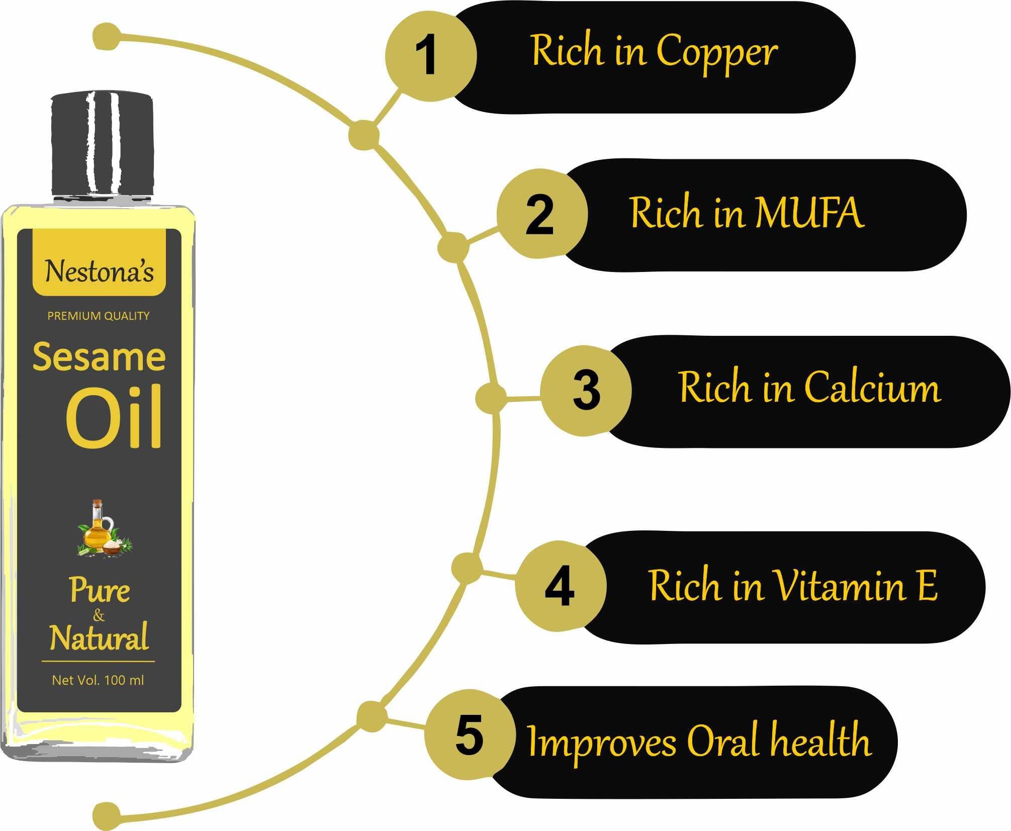 Nestona Til Tel (Sesame Oil)100 ml | Massage oil | Ayurvedic massage | Therapeutic oil | Relaxation | Stress relief | Joint and muscle pain | Nourishing | Moisturizing