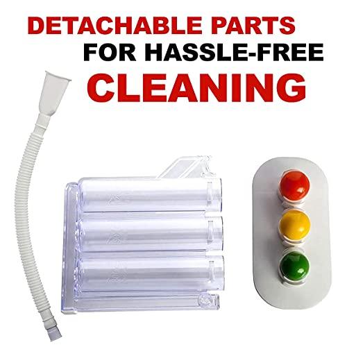 Doctist Doctist 3 Ball Lung Exerciser Respiratory Spirometer for Breathing Exercise Respirometer Washable Hygienic & Detachable Breath Measurement System Respiratory Exerciser (Pack 1) M White