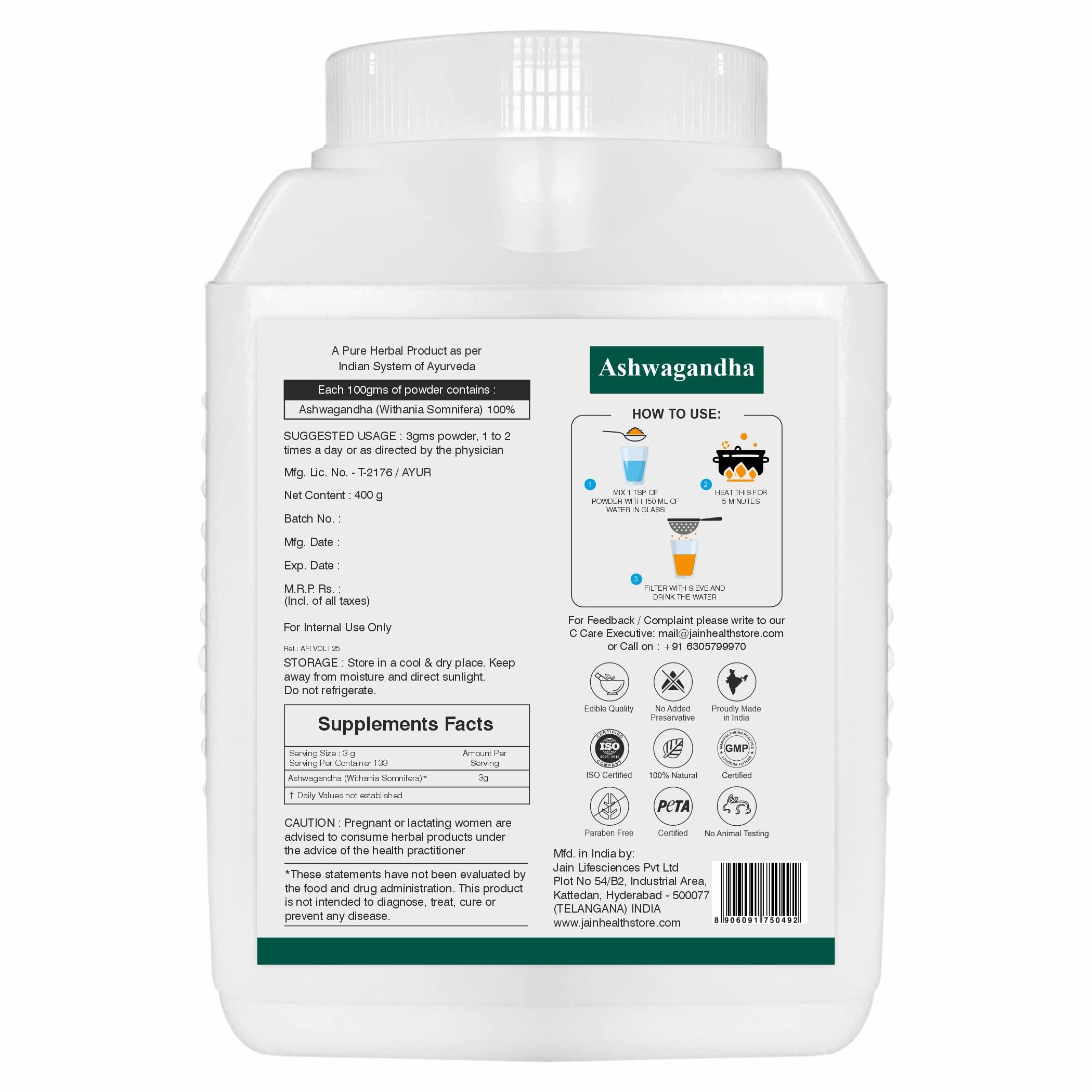 JAIN Jain Ashwagandha (Withania Somnifera) Powder 500 G & Jain Pure Shatavari Powder 1 kg