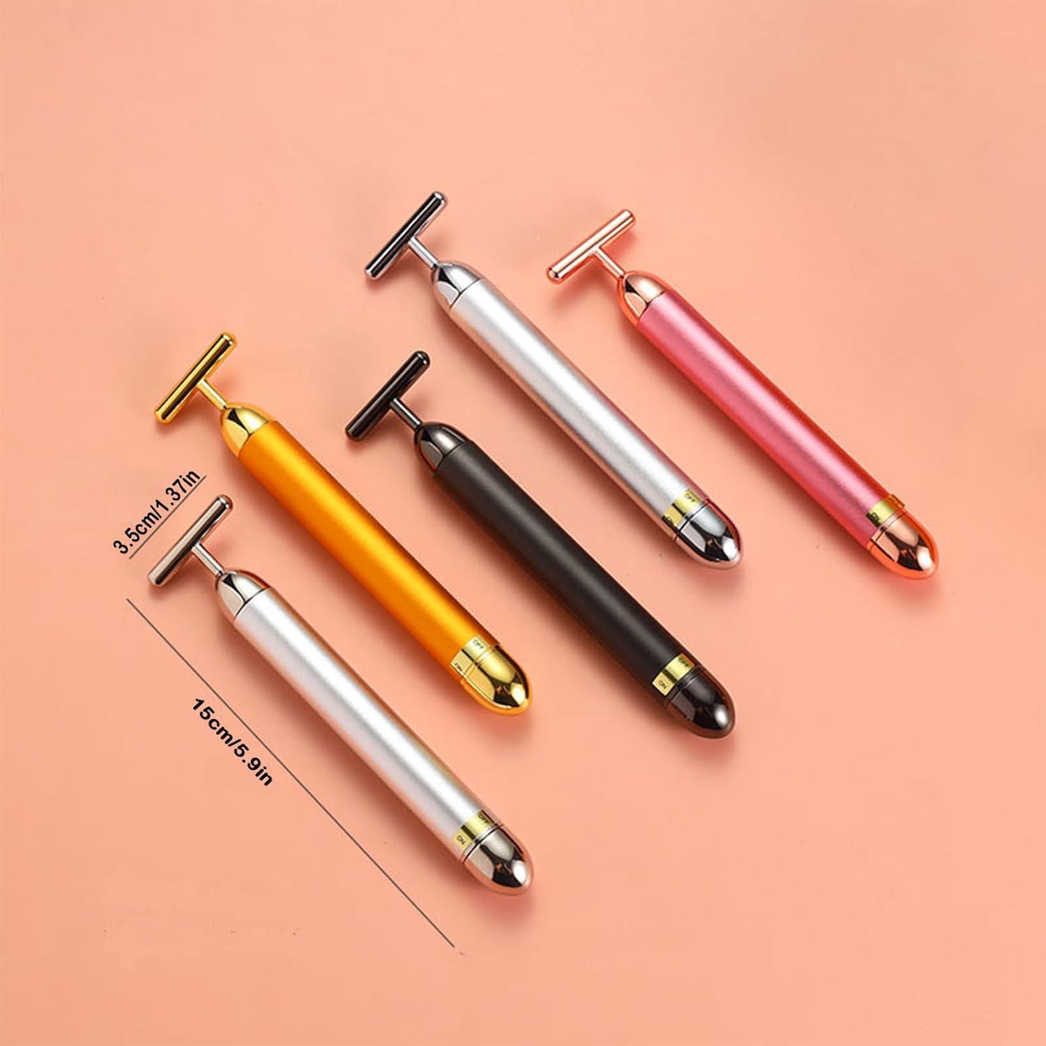 LITTLE CURIOUS LITTLE CURIOUS facial massager electric | face massager machine | facial roller for face massager | 24K Gold face massager machine for facial | electric face massager for facial (Silver)