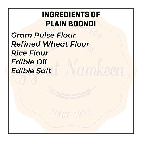 Gujrat Namkeen Gujarat Namkeen Hand Made Gujarati Plain Boondi Pure Vegetarian Snacks (400 Gram)|| Indian Snacks || Homemade and Ready to Eat, Spicy Namkeen,(400 gram)