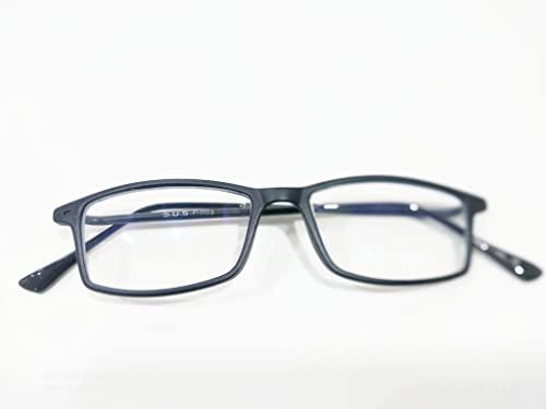 S.U.S Eyewear S.U.S Plastic Frame 007 Blue Cut Anti-Glare Spectacles with Reading Glasses (+2.00) (Black)