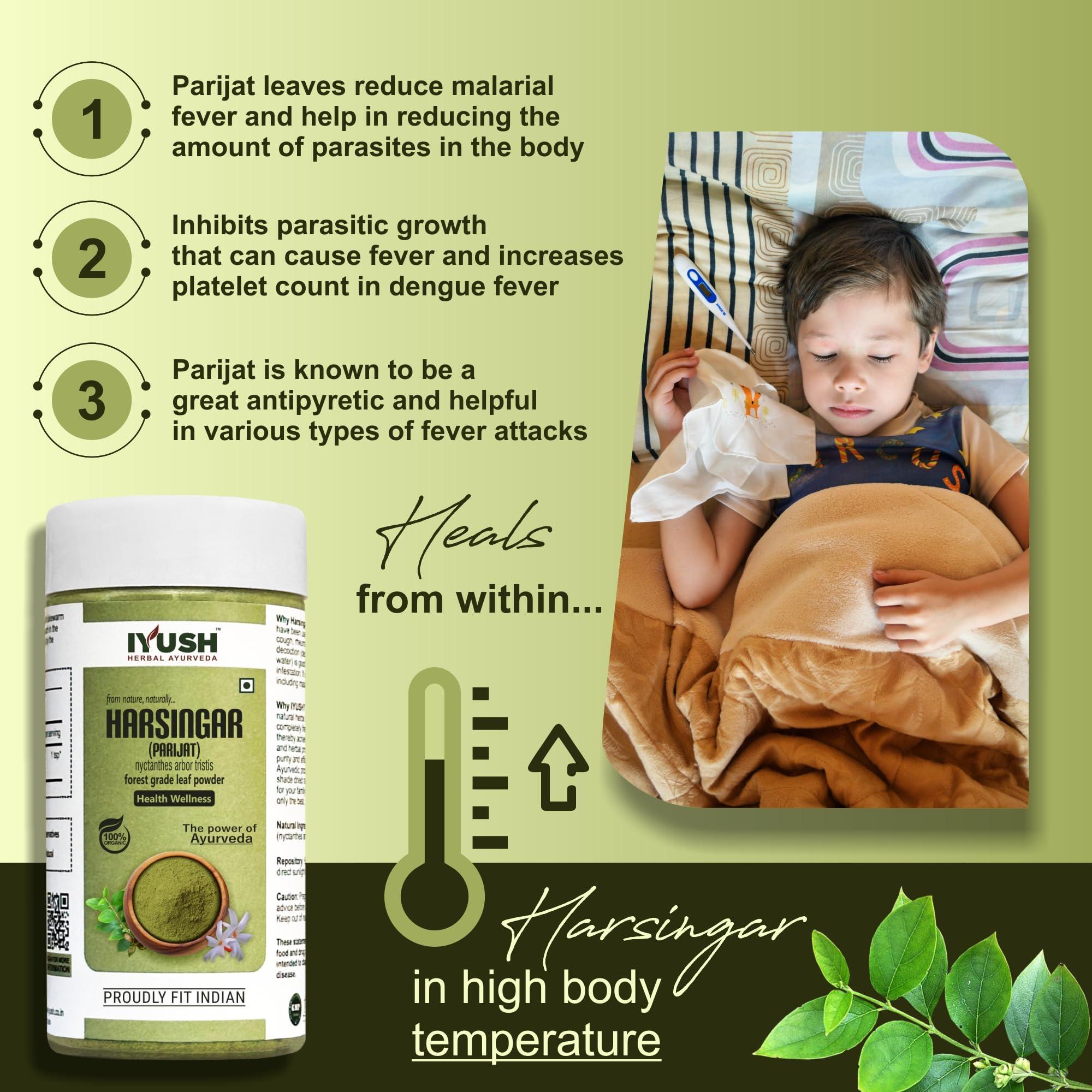IYUSH Herbal Ayurveda IYUSH Herbal Ayurveda Parijat Leaves Powder – 250gm | Harsingar Leaves Powder | Parijat Powder | Harsingar Powder