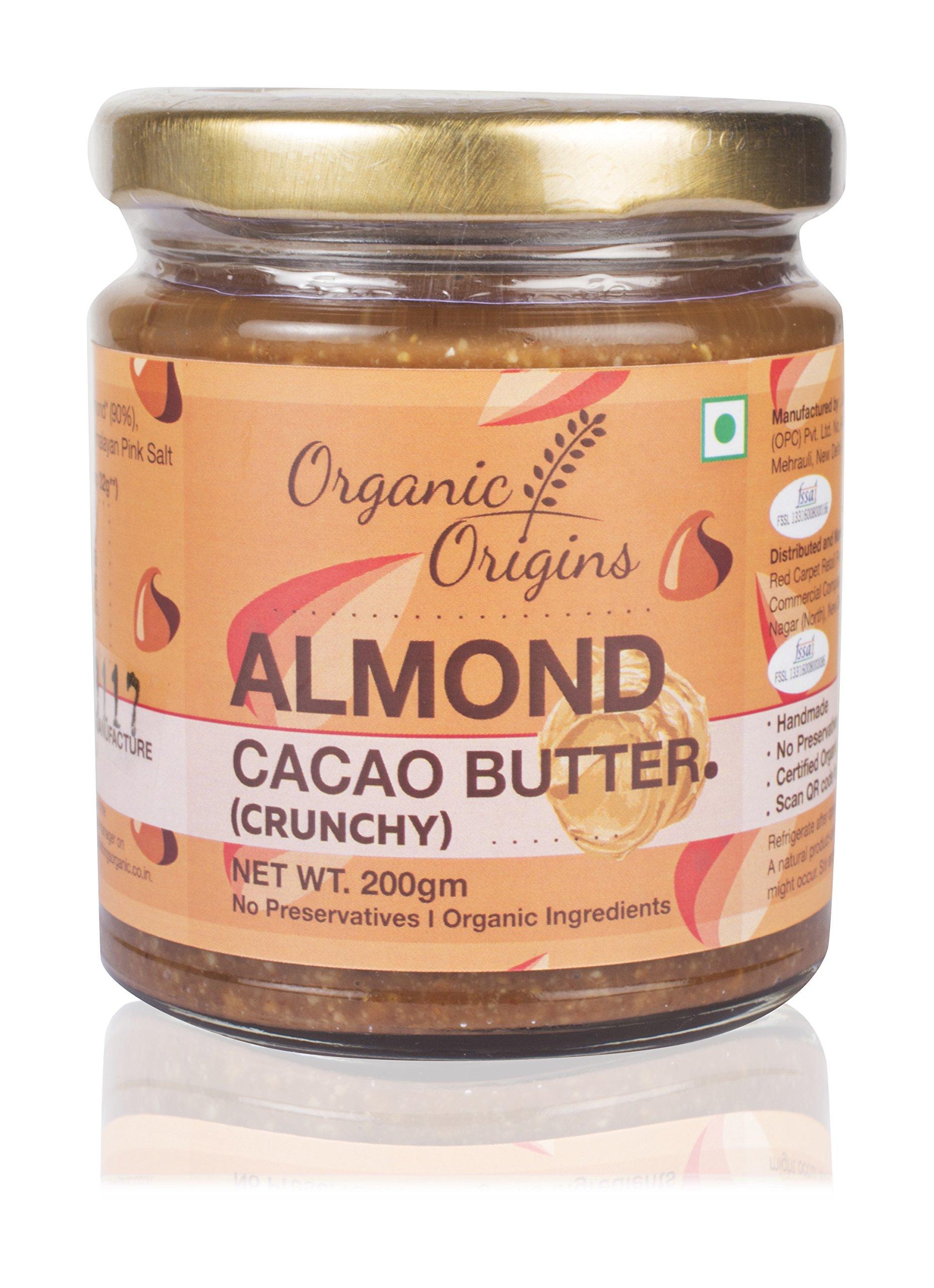Organic Origins Organic Origins Almond Butter, 200G (Cacao Almond Butter (Crunchy))