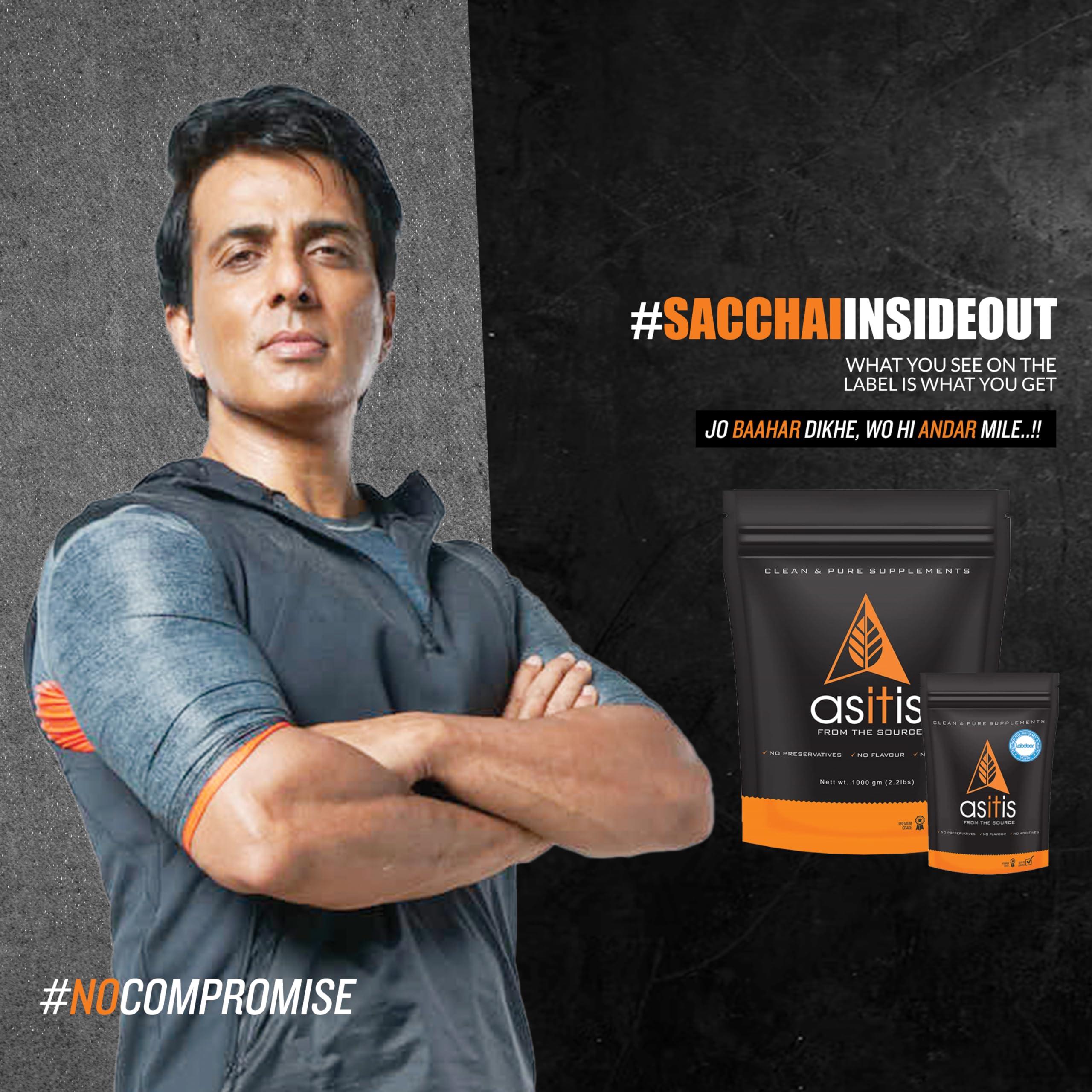 Asitis Nutrition AS-IT-IS Nutrition Whey Protein Isolate | Unflavoured (Whey protein Isolate 1kg + Creatine 100gms) | Combo pack