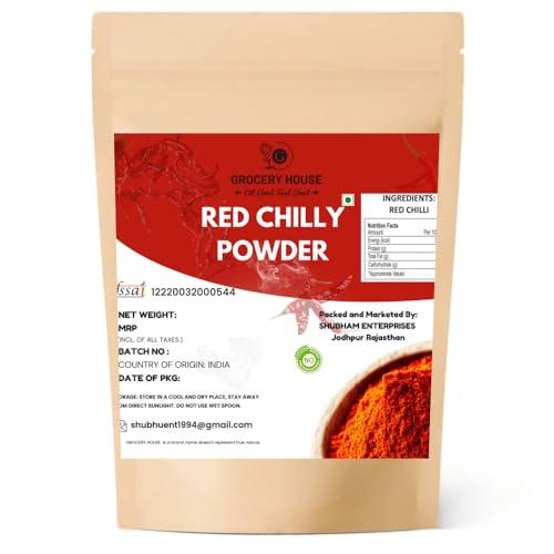 Grocery House GROCERY HOUSE Kashmiri Red Chilly Powder (Lal Mirch Powder) Chilli Powder (Natural) (500 Grams)