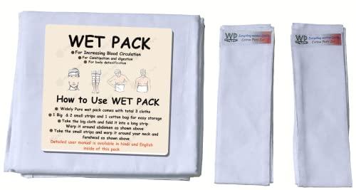 Hindustan Fresh Retail Widely Pure Wet Pack Cotton Patti Set head, neck, kness and abdominal wet pack satvik with user manual