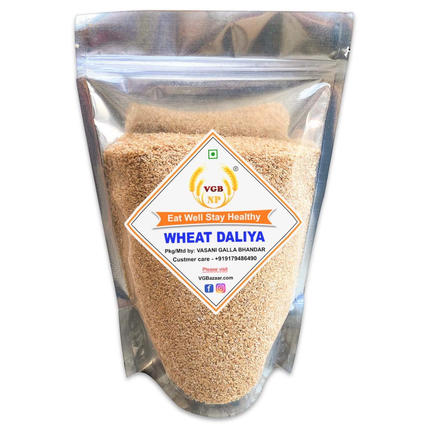 VGBNP VGBNP Roasted Wheat Dalia, (Roasted Dalia) Broken Roasted Wheat Dalia (Bhuja Gehu Dalia/Roasted gehun Ka Dalia) Healthy Grains Fiber Rich Immunity Builder Roasted Dalia- 1kg