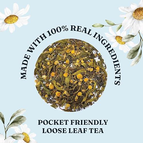 DORJE TEAS DORJE TEAS Chamomile Loose Tea - 100Gm|Organic Darjeeling Tea|Promotes Good Sleep, Stress Relief|Improves Immunity|Soothing Tea For Relaxation|For Glowing Skin|Pack-1