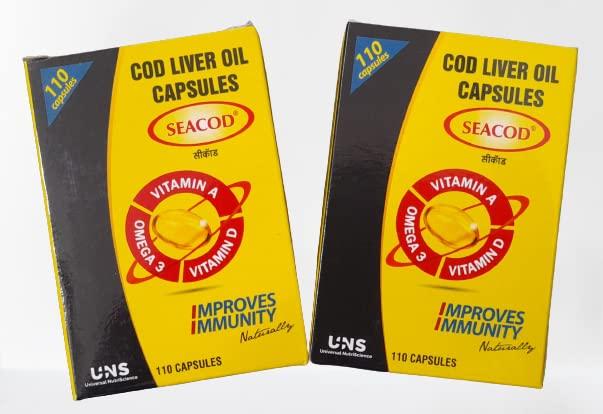 SeaCod SEACOD Cod Liver Oil Capsules - 110*2=220 Count