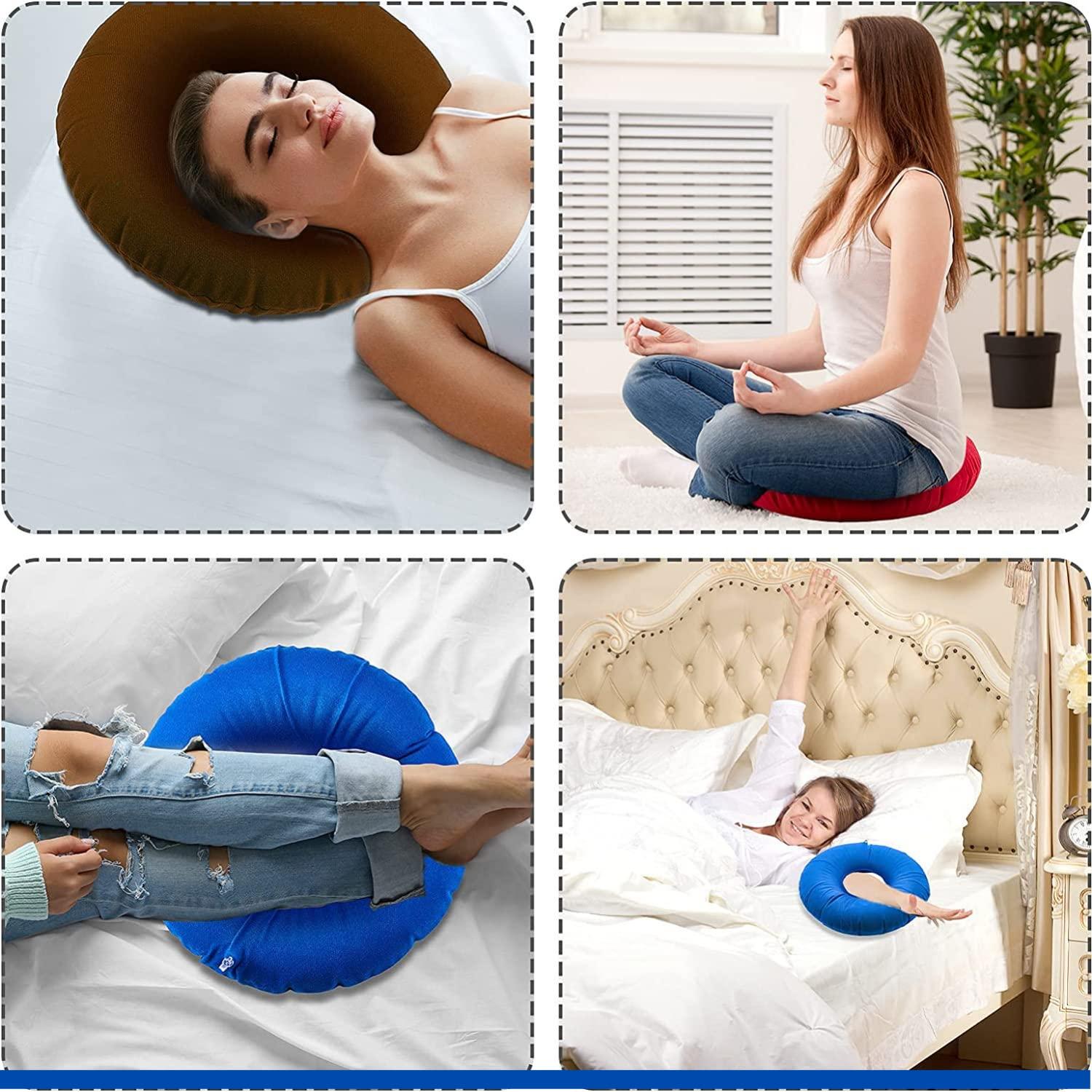 METRON Metron Inflatable Donut Seat Cushion for Haemorrhoids Piles Fistula Postpartum Post Surgery |15 inch Diameter Ring Shape Air Donut Pillow for Tailbone Pain Relief | for Office Car Home