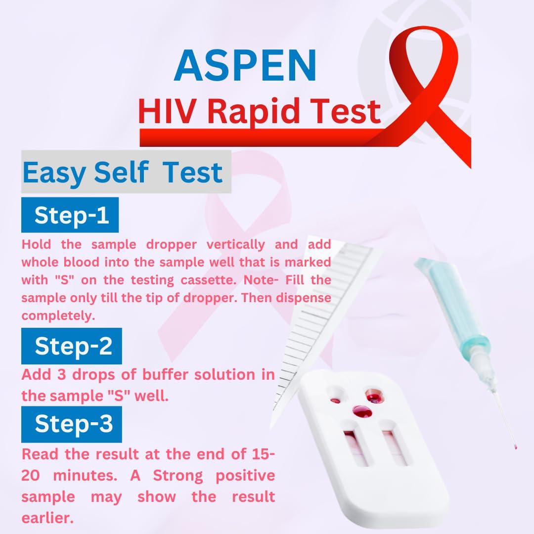 ASPEN LABORTARIES PVT. LTD. \"HIV Test Kit - Fast, Reliable, and Confidential At-Home Testing | Easy-to-Use, Accurate Results in Minutes\"- (Pack of -1)