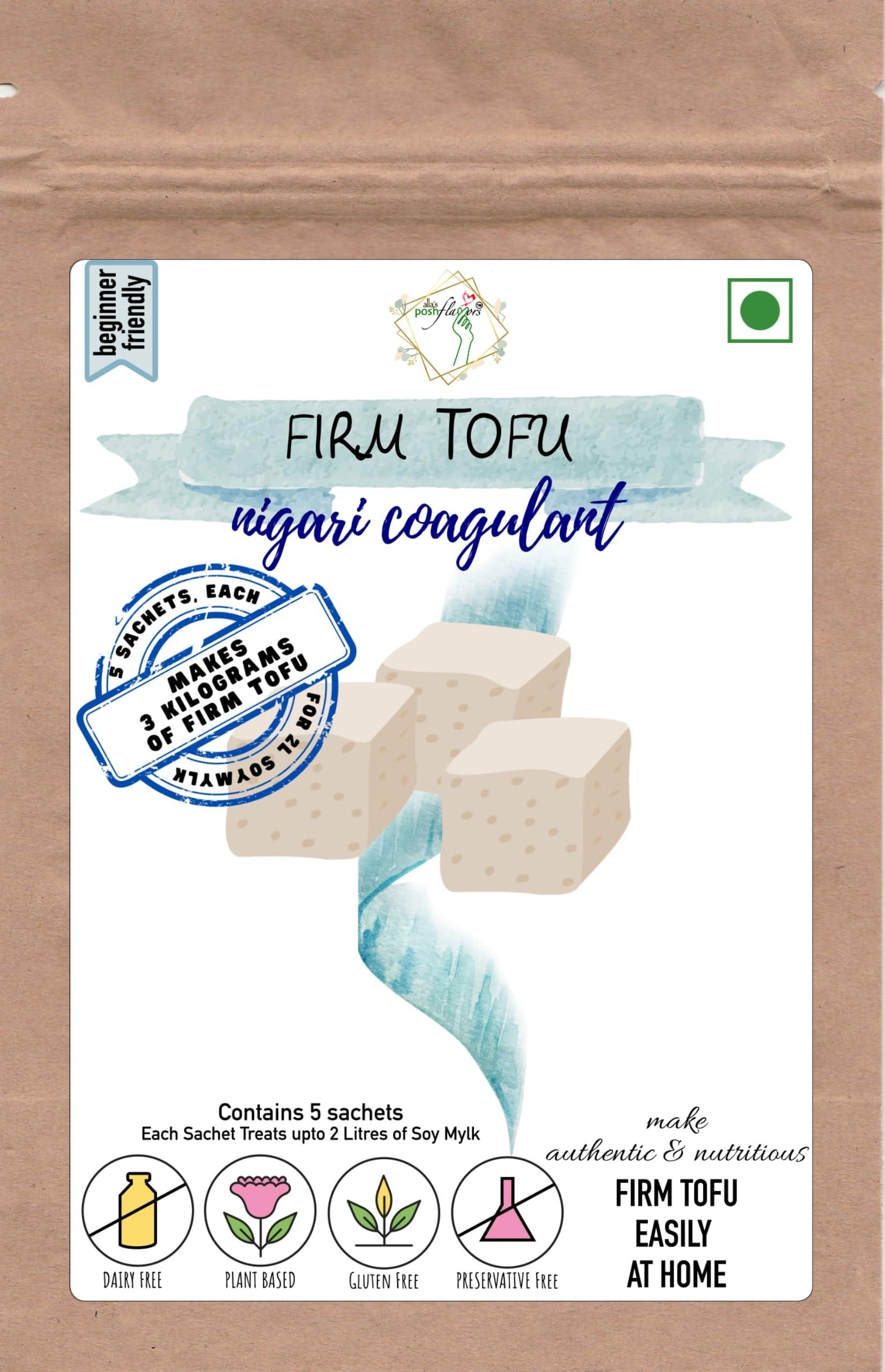 Alla's Posh Flavors Alla\'s Posh Flavors Tofu Coagulant, Nigari, Bittern, Magnesium Salt | Make 3 kg Firm-Tofu at Home | How to Make Tofu Easily at Home - Instructions Included
