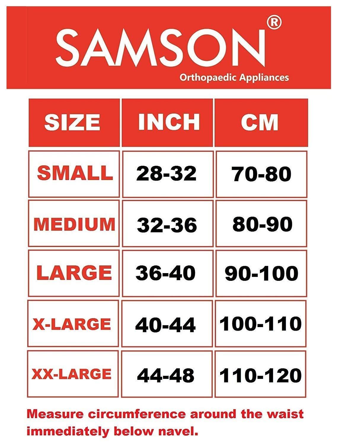 Samson Orthotics Samson Lumbo Sacral Belt (Double Support) - Light Weight, Long Life, Custom Fit (For Vertebral Fracture, Spinal Injuries, Lumbar Spondylitis & Postural Fatigue) (For Women & Men) (Size : XXXX-Large, 5