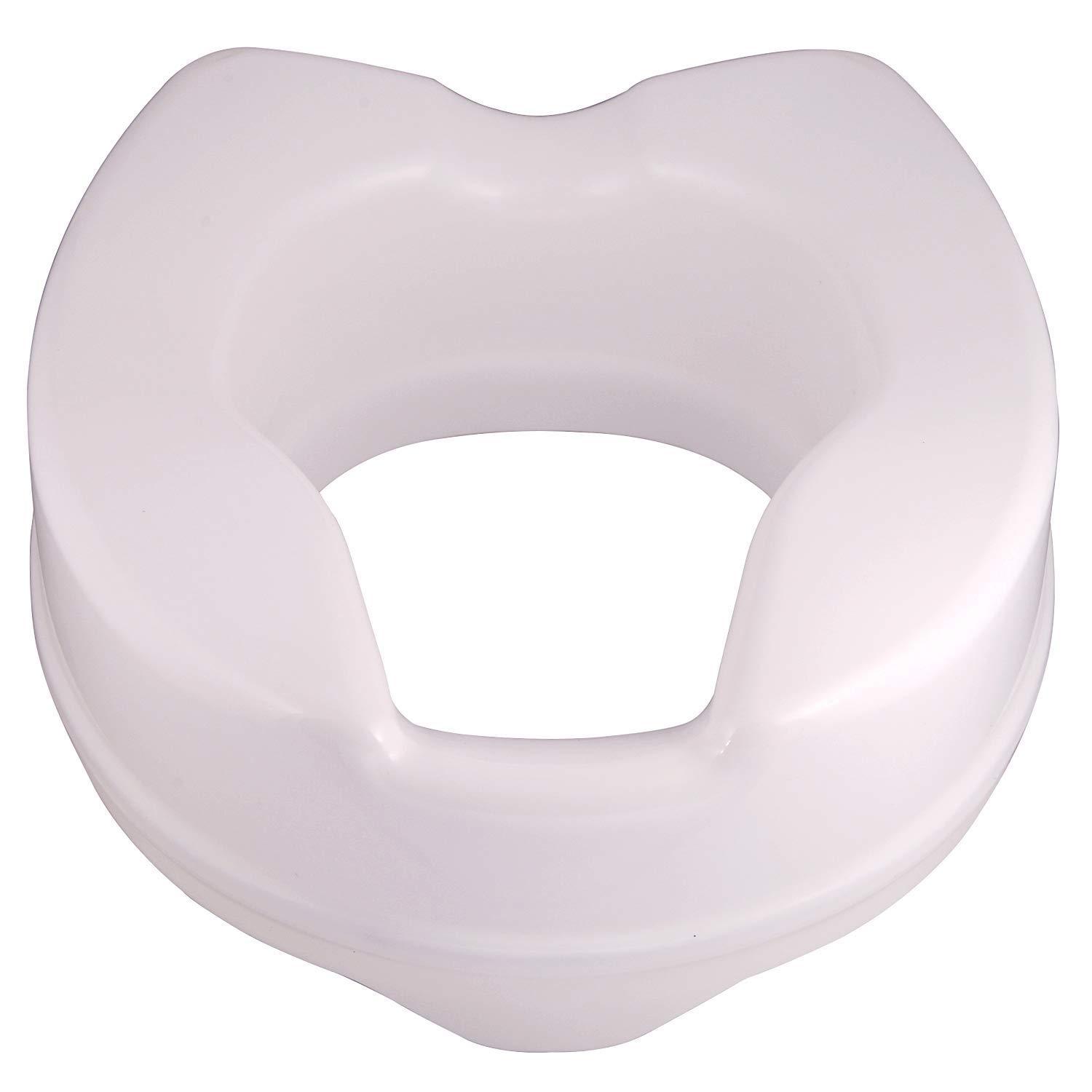 PAXMAX PAXMAX Commode height Raiser/Toilet Seat Elevator riser without Lid plastic, portable, lightweight extender commode seat (White, 6 Inch)