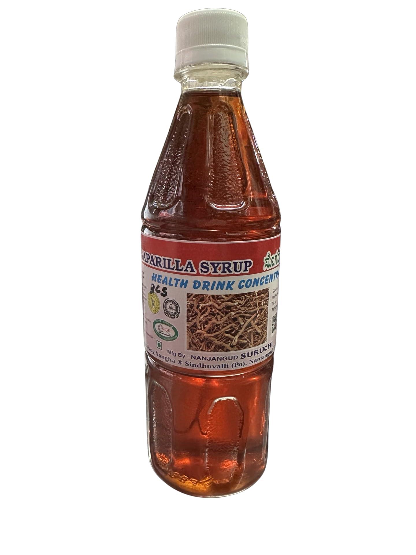 eVasavamba Nanjangud Suruchi\'s Sarasaparilla Syrup | Nannari | Sarsaparilla Syrup | Sogadeberu | Improves Digestion, Acidity, Body Coolant & Purifies Blood, 500ml