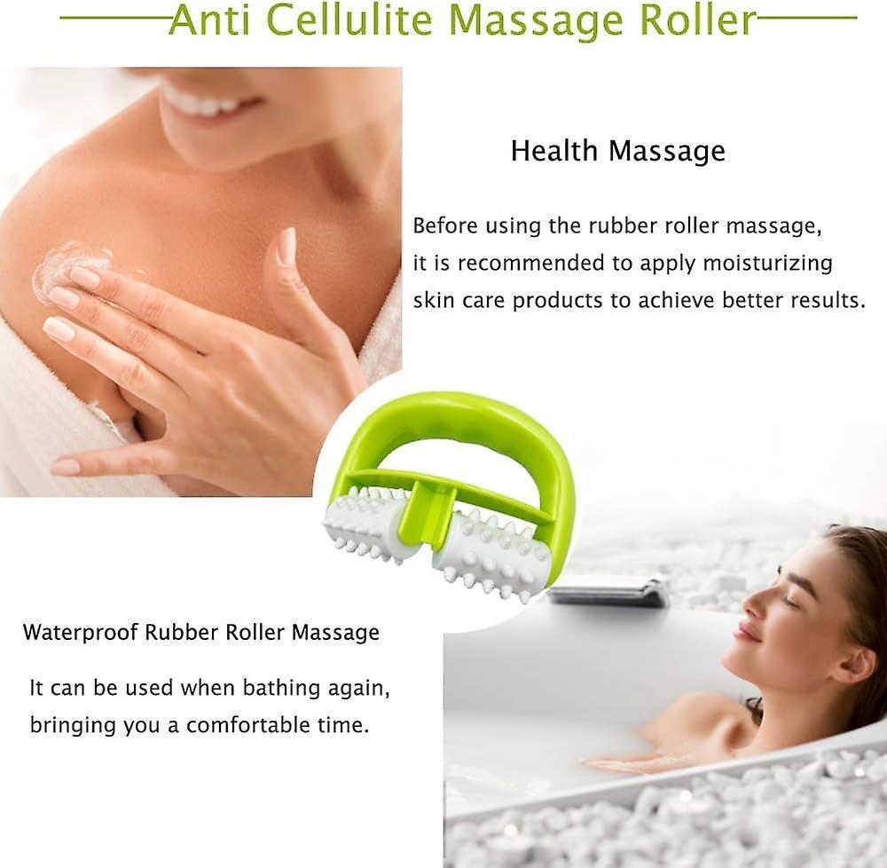 NavaFresh Basics SHOPYTRAP Manual Round Handle Plastic Massage Roller With 2 Rolls for Muscle Pain and Recovery from Injuries. Roller for Legs, Arms, Back and other Muscular Areas to Release Tension.