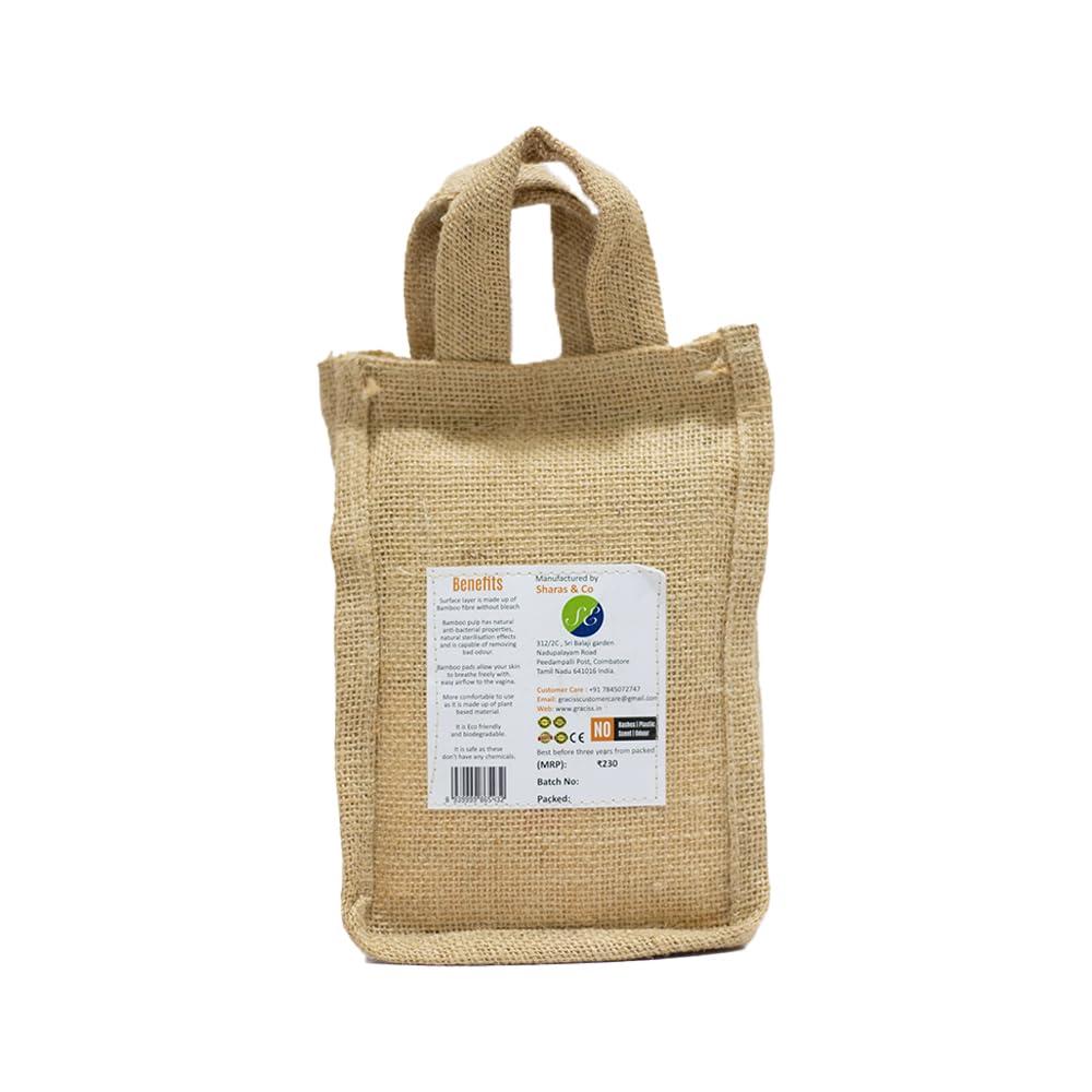 Graciss ; Femininity Graciss 10 Pcs Bamboo 3XL(350MM) size Ultra-thin Sanitary Pads for Women | sanitary napkins| Rash & Odour free| With premium cotton top and Bamboo strip With disposable wrap