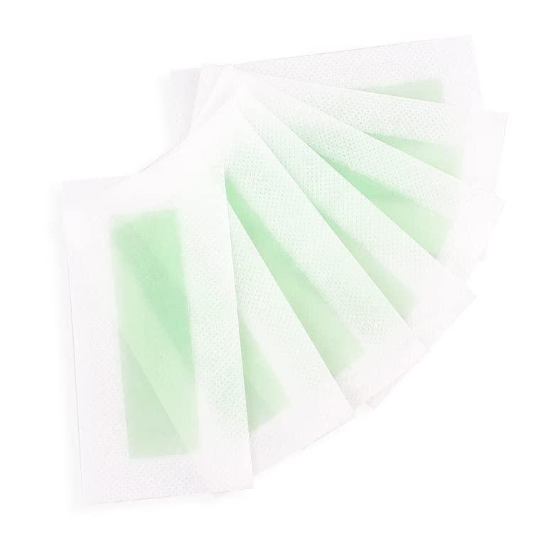Generic 20Pcs Facial Wax Strips for Women Quick Facial Hair Removal Ready to Use Wax Strips Cold Waxing Strip for Girls Lips, Chin, Eyebrow, Nose Double Sided with 50Pcs Cotton Balls