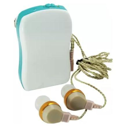 Axon,India Hearing aid Axon F16P Ear Machine Suitable for Single & Both Ear Listening with V-Cord Pocket Pocket Model Hearing Machine with 7 Step Volume Setup for Deaf Profound Hearing Loss Person with LED Ear Wax Remover