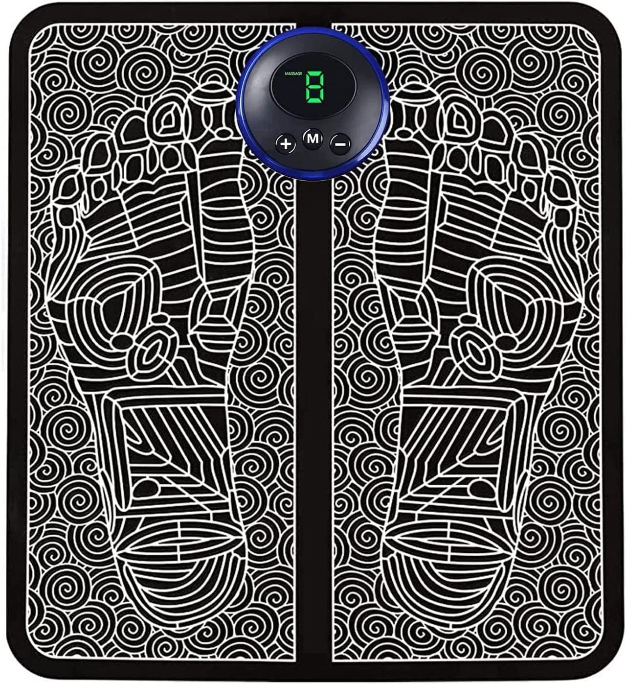 HANNEA HANNEA Electric Foot Sole Massager Pad, EMS Foot Sole Massager Pad, Feet Massage Pad Relieve Feet Pain, Rechargeable Foot Sole Massager Pad with 6 Modes, 9 Strength Levels, 15min Auto Off