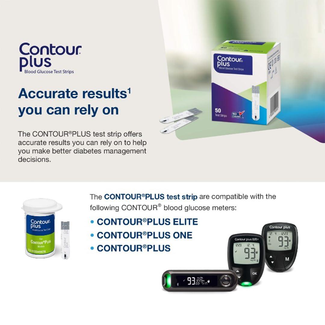 CONTOUR Contour Plus Blood Sugar Test Strips (50 Pack) | Easy to Use & Accurate