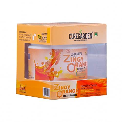 Curegarden Curegarden Zingy Orange Instant Drink Mix | Heathy Turmeric & Ginger Immunity Booster Drink Powder with BCM95 | Better Digestion, Natural Antioxidant