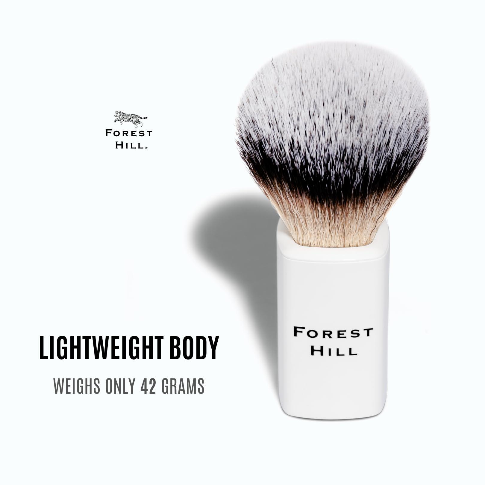 FOREST HILL Forest Hill Premium Lincoln Shaving Brush For Men, Super Soft Bristles & Ergonomic Design, Compact & Easy Grip, Ideal For Personal & Professional Salon (Black & White)