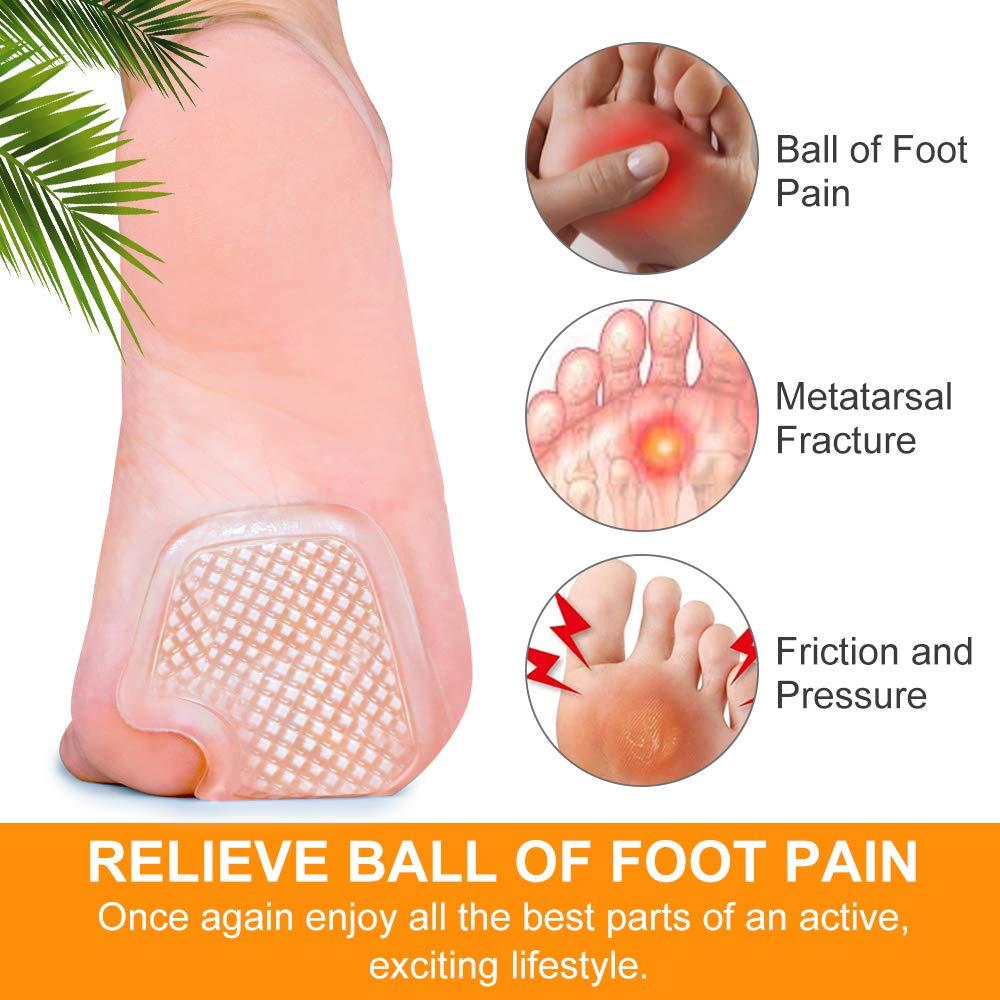 Kimihome Kimihome Dancer Pads 8 Count Gel Cushions, Ball of Foot Cushion Protect and Relieve Metatarsal, Sesamoid, Ball of Foot Pain - 4 Pairs