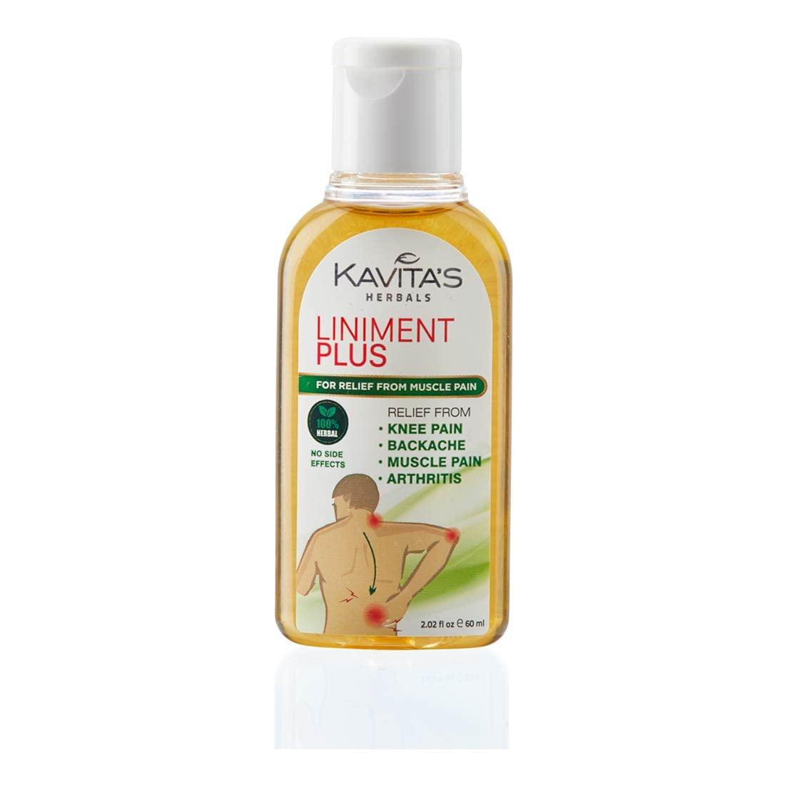 KAVITA'S Kavita's Herbal Liniment Pain Relief Massage Oil - Relief from Muscle, Knee, Backache, Arthritis Pain - 60 ml (Pack of 12) (Unscented, 60 ml)