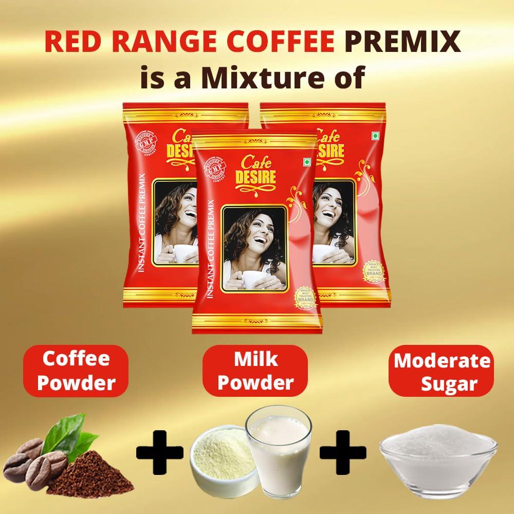 Cafe DESIRE I DRINK SUCCESS Cafe DESIRE I DRINK SUCCESS Red Range Instant Coffee Powder Box Premix 3 Kg Pack Of 3 X 1 Kg Suitable For All Vending Machines Use Manually Just Add Hot Water 3 In 1 Coffee Powder Makes 250 Cups