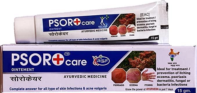 PSORO care Psoro Care Ayurvedic Ointment for Adults Psoriasis, Skin Itching, Eczema, Ringworm, Fungal Infections | All Skin Types - 15 gm (Pack of 1)