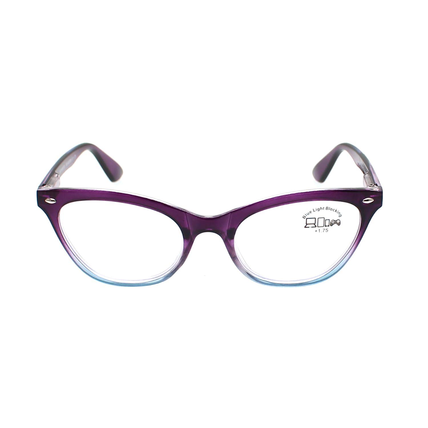 ESPERTO READERS ESPERTO READERS CATTY Full Rim Cat Eye Shape Reading Glasses - Purple (Power +1.00 to +3.00) (+2.50)