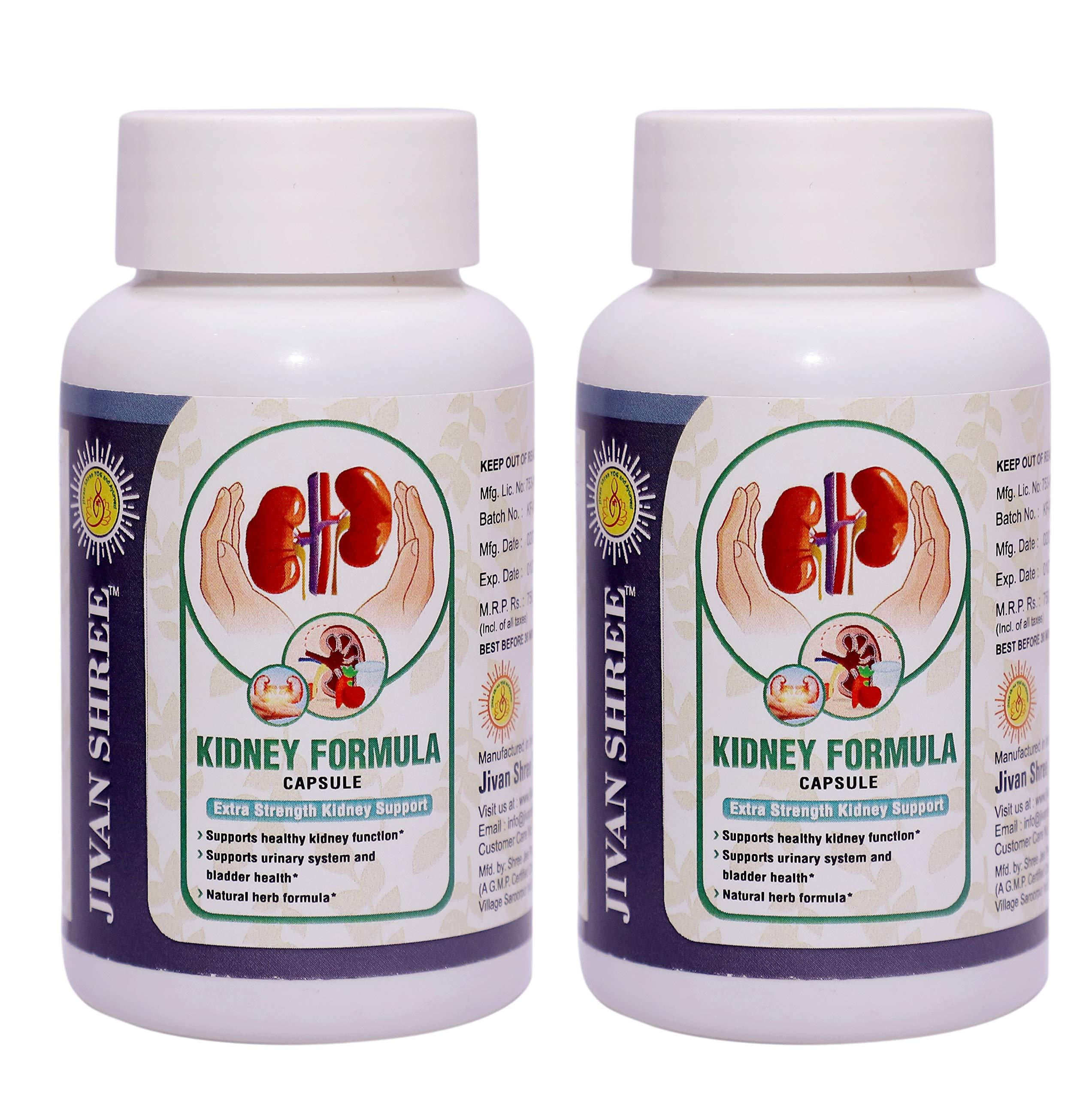 JIVAN SHREE WITH DEVICE OF SHREE Kidney Formula Ayurvedic medicine for Kidney (All Problems) & Creatnine Kidney Support |Natural Kidney Cleanse And Detox Supplement (120 Capsules Pack of 2)