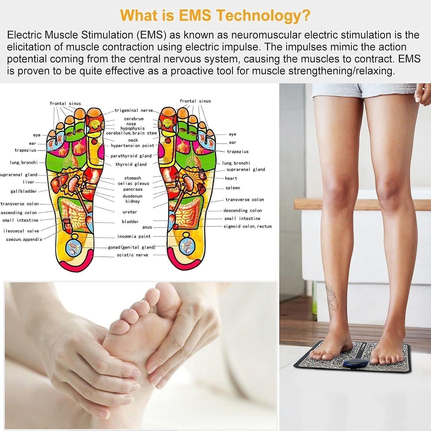 Prakash Sales Prakash Sales Foot Massager Wireless Ems Massage Machine,Rechargeable,Portable,&Foldable Design 8 Modes 19 Intensity Levels For Ultimate Pain Relief Foot Massager Pain Relief Wireless,