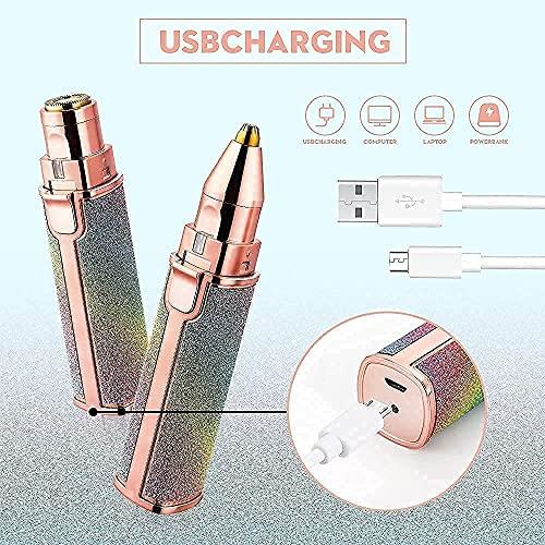 Generic ZARWAR Lipstick Shape Electronic Facial and Eyebrow Hair Remover Shaver For Women- Rechargeable With USB Cable 2 in 1 Eyebrow and Facial Hair Remover (MULTICOLOR) Wax (100 g)