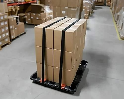 Generic Reusable heavy duty Pallet Safety Belt Straps for stabilize the pallet load while stored in warehouse racks. (Poly Propylene Black Colour - 2" Width x 5Meters Length) Full Velcro Type.