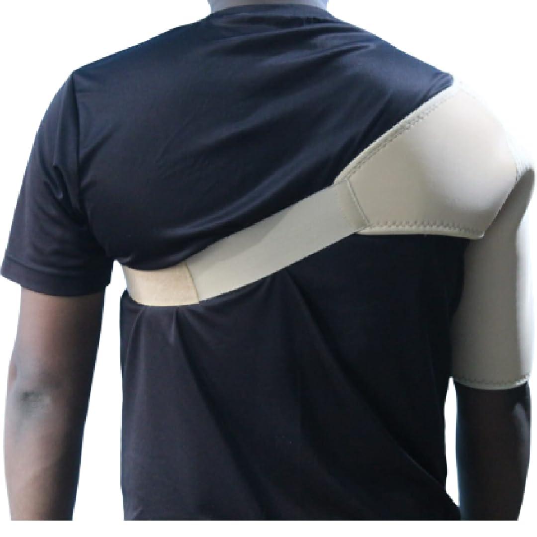 PARISILL PARISILL Neoprene Shoulder Support Brace With Adjustable Stretch Strap Wrap Belt |Suitable To Rotator Cuff,Dislocated Ac Joint,Shoulder Pain For Men&Women.(Beige) (RIGHT)