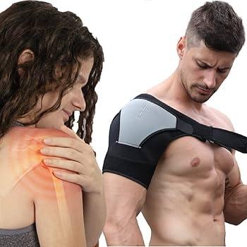 TIMA TIMA Shoulder Support Belt for Men and Women | Shoulder Support for Rotator Cuff, Dislocated AC Joint, Labrum Tear, Shoulder Pain, Shoulder Compression Sleeve (Black n Grey)