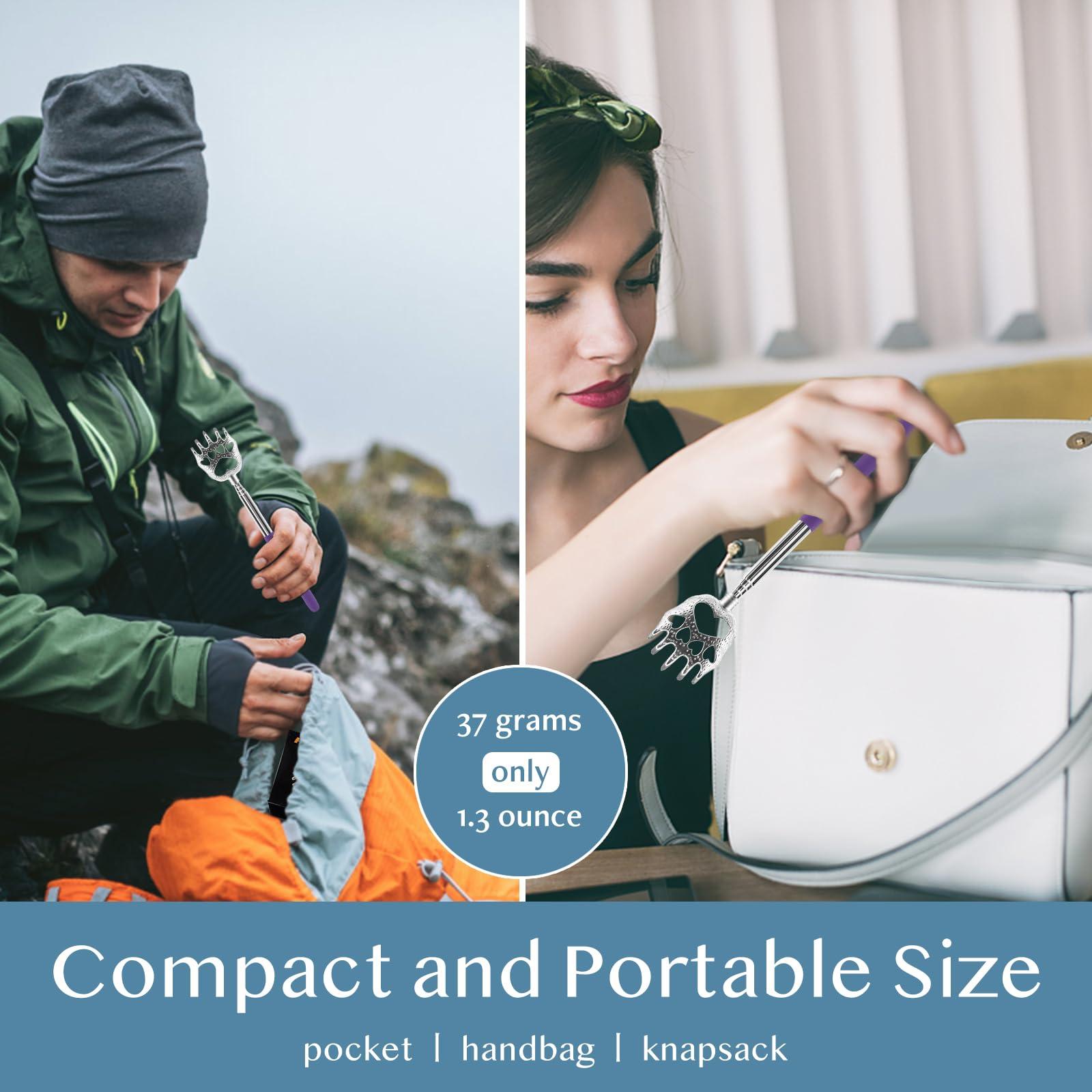 Plazuria (4-Pack) Plazuria Portable Extendable Telescopic Bear Claws Metal Back Scratchers/Hand Massager/Backslap with Rubber Handles