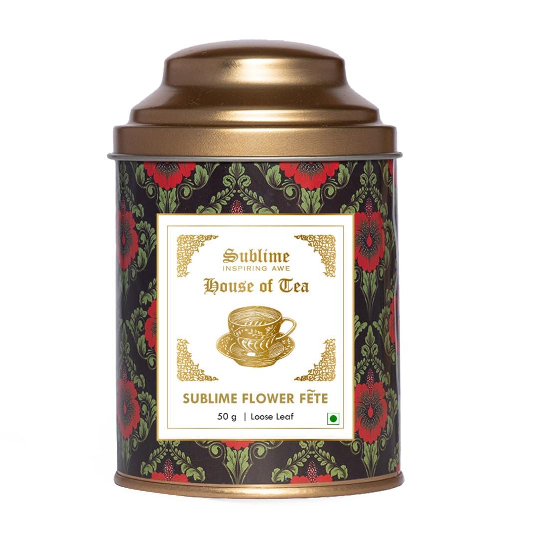 Sublime Inspiring Awe Sublime House of Tea | Flower Fete (50g) | Boosts Immunity and Gut Health, Great For Skin and Hair | Every Tea Lover's Delight