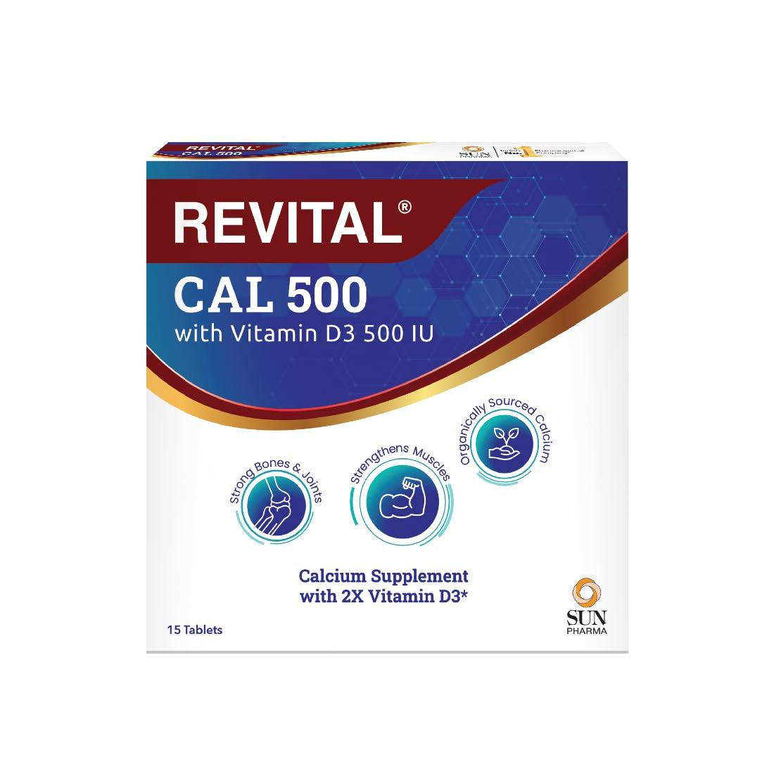 Revital Revital CAL 500 with Vitamin D3 500 IU, 15 Tablets (Pack of 1)