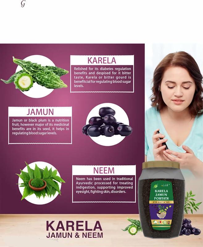 Cura Mahaveer Cura Mahaveer Karela Jamun Powder With Neem & Tulsi 250gm Pack of 2