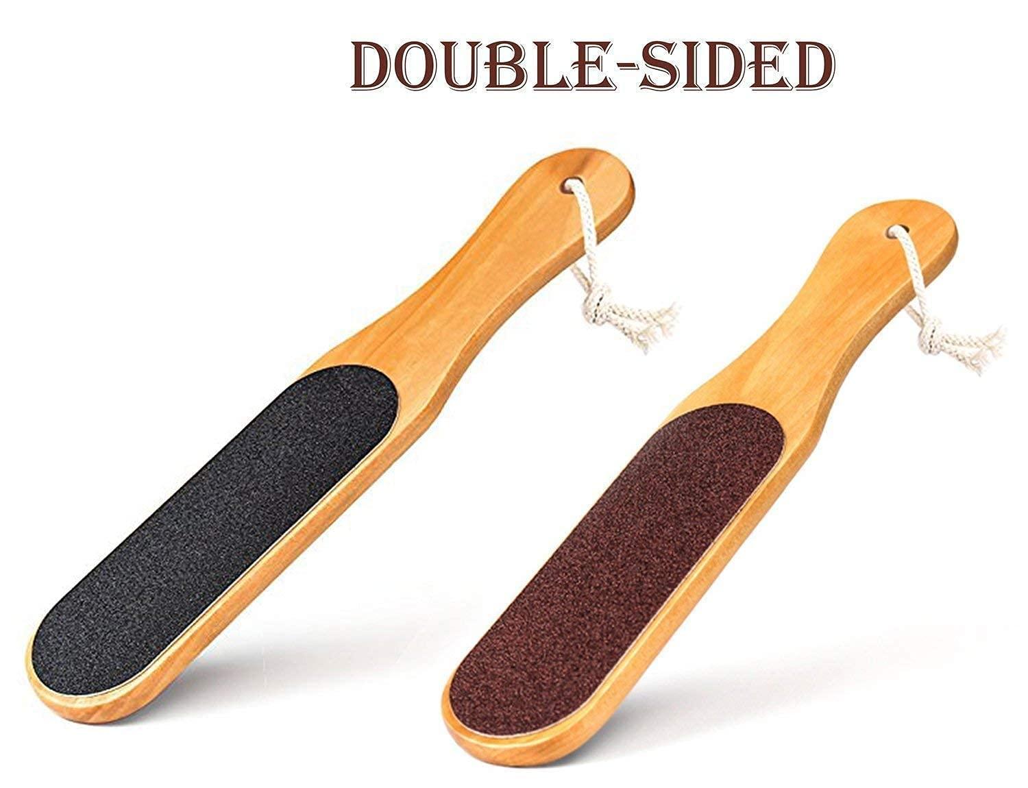 TUSAN TUSAN Premium Foot Scrubber For Dead Skin | Pedicure Brush Feet Dead Skin Remover Double Sided Wooden Callus Remover For Feet, Repaire Cracked Heels, Dry and Thick Rough Skin, and Foot Corns.
