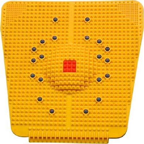 SHEEJAI Acupressure Mat Relieve Stress Pain Acupuncture Massager (Yellow) Yellow 6 mm Acupressure Mat pack of-2