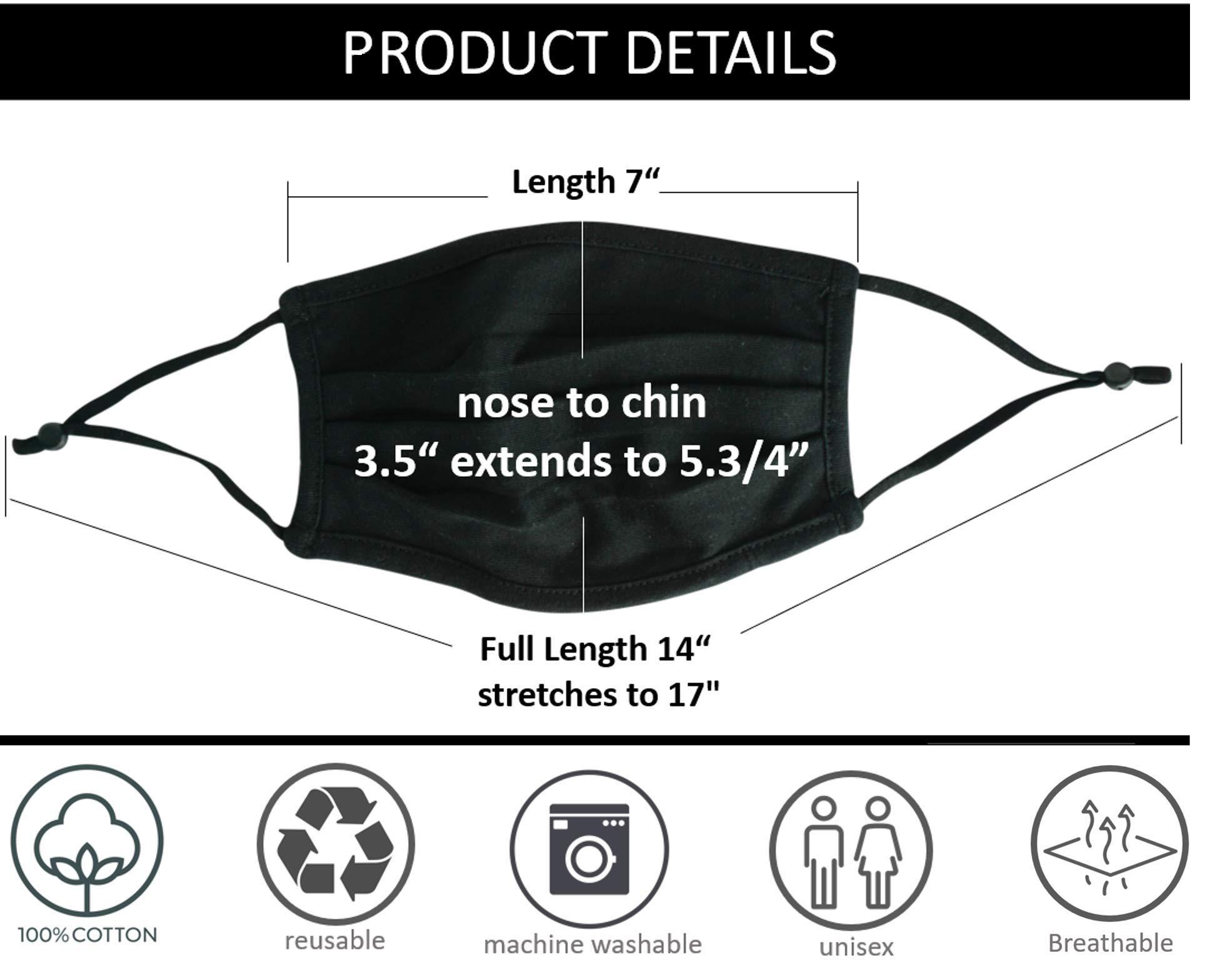 Simlu 3 Pack Simlu Unisex Reusable Pleated Fabric Face Mask with Adjustable Elastic, 2 Layer, Washable, Nose Wire Black Face Mask for Men Women and Kids