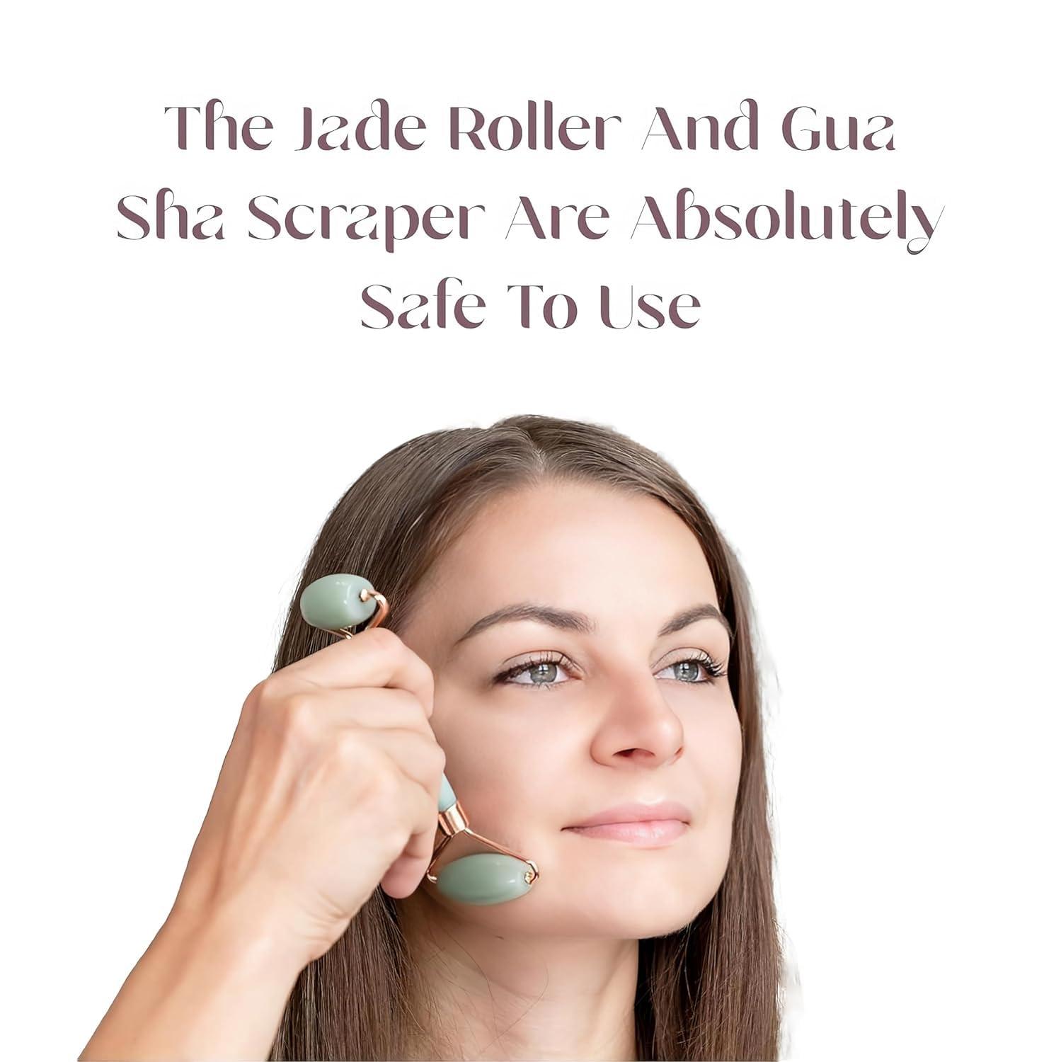 MAXDEAL ENTERPRISES Face massager for women face massager gua sha stone jade roller face lifting massager dimple maker for face face gua sha face yoga tools for women guasha stone for face massage (JADE-ROLLER-MASSAGER)